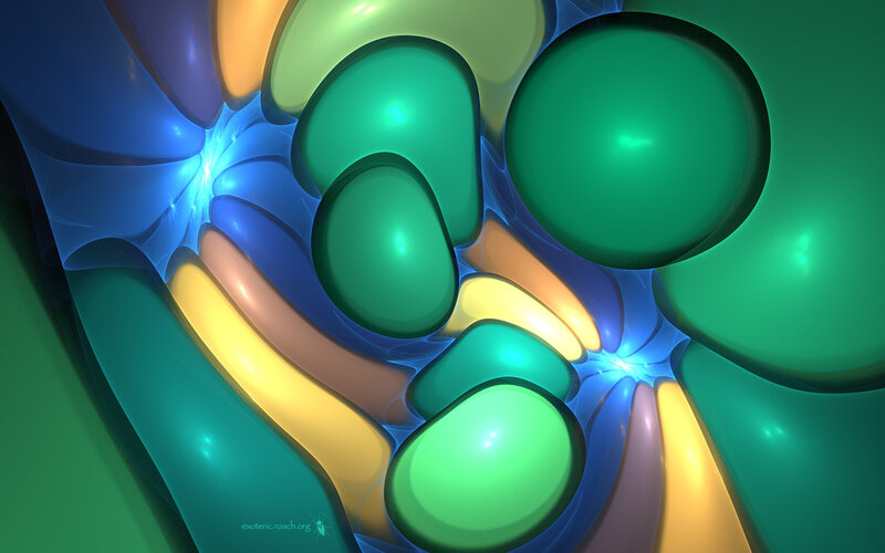 Abstract Organic Shapes — Green, Luminous