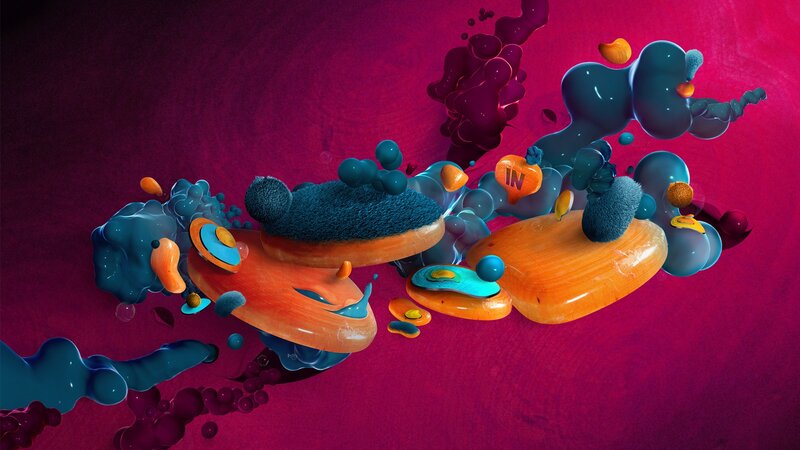 Abstract Organic Shapes — Magenta