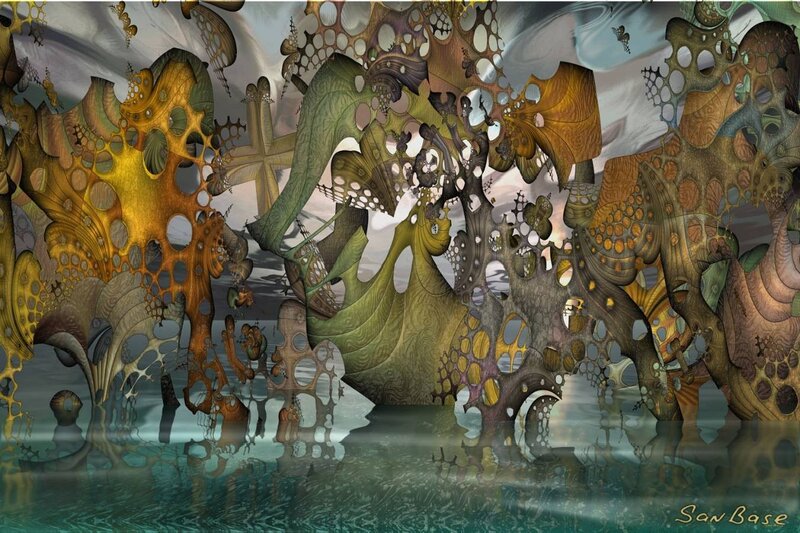 Abstract organic structures in water