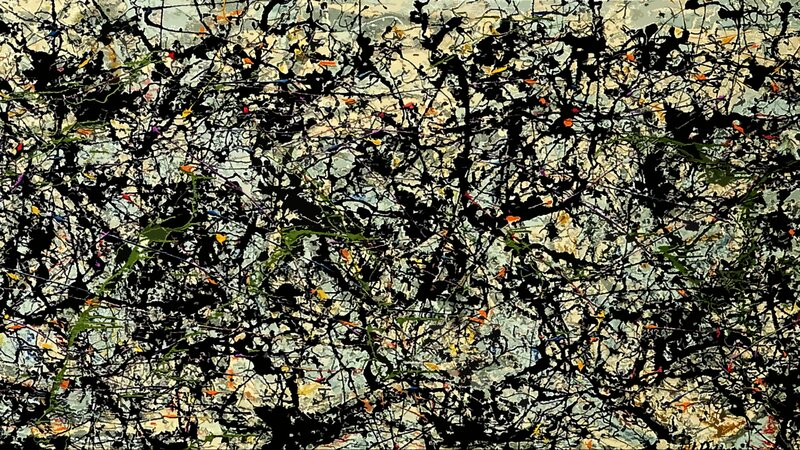 Abstract Paint Splatter — Black, Chaotic, Green