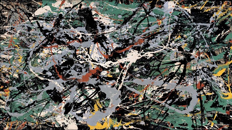 Abstract Paint Splatter — Black, Chaotic, Splatters, Brushstrokes, White