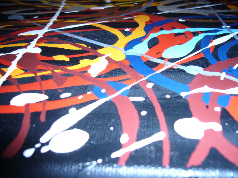 Abstract Paint Splatter — Black, Dynamic, Canvas