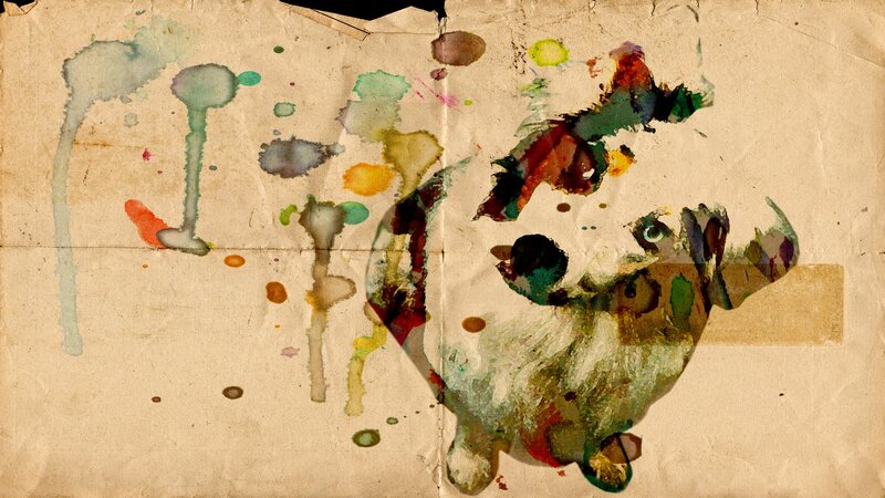 abstract paint splatter on paper