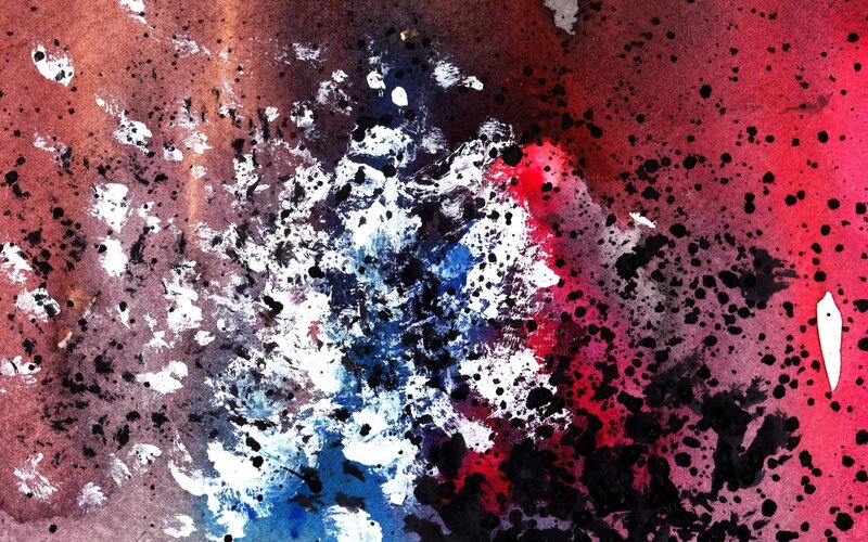 Abstract Paint Splatter — Red