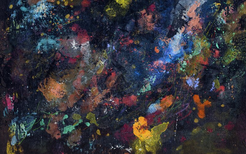 Abstract Paint Splatters — Black, Chaotic