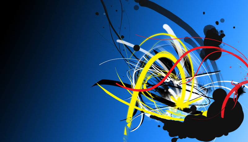 Abstract Paint Splatters — Blue