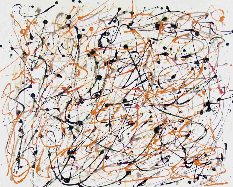 Abstract Paint Splatters — Orange
