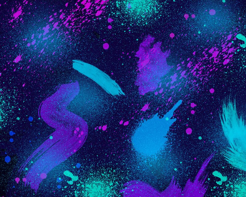 Abstract Paint Splatters — Purple