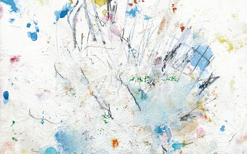 Abstract Paint Splatters — White