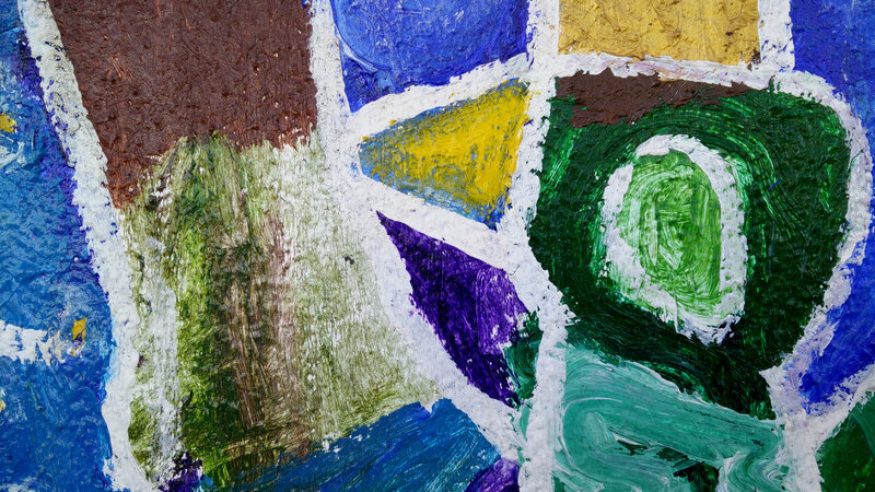Abstract Painted Shapes — Blue