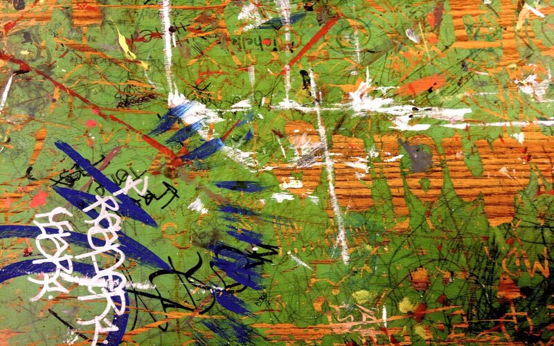 Abstract Painted Surface — Green, Chaotic