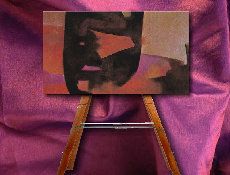 Abstract Painting on Easel — Purple
