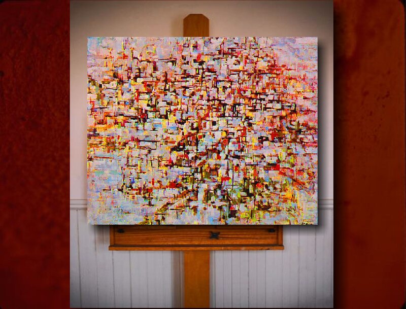 Abstract Painting on Easel — White, Calm