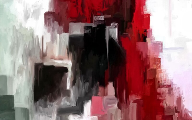 Abstract Painting — Red, Dramatic