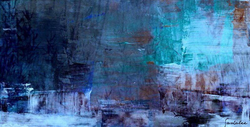 Abstract Painting with Blue and Green