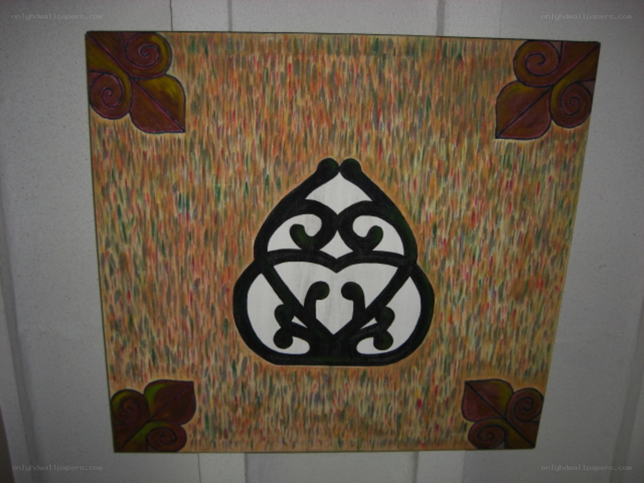 abstract painting with central symbol