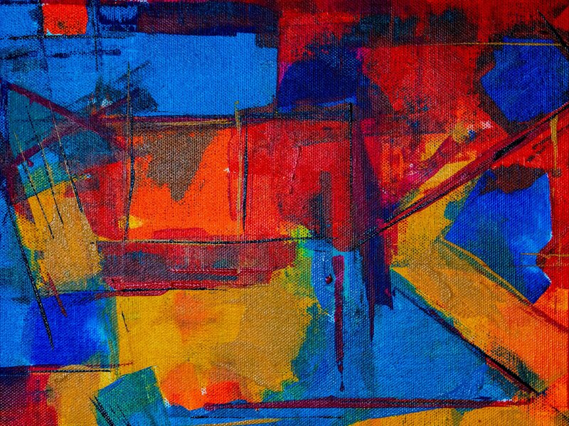 Abstract Painting with Colors — Blue