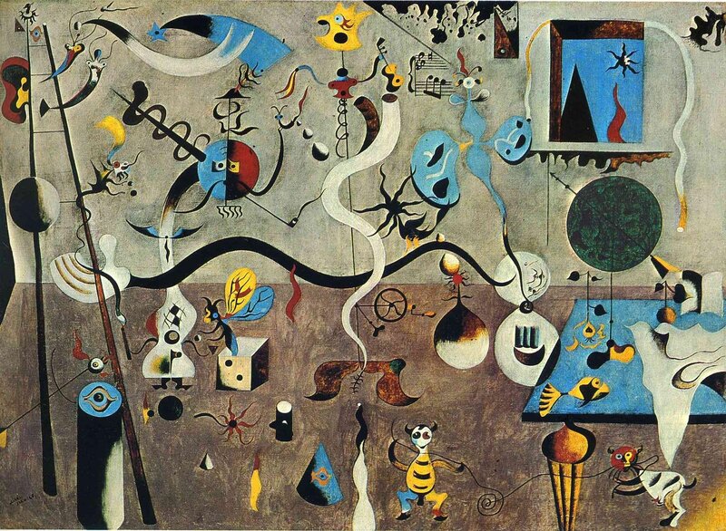 Abstract Painting with Figures — Blue, Chaotic