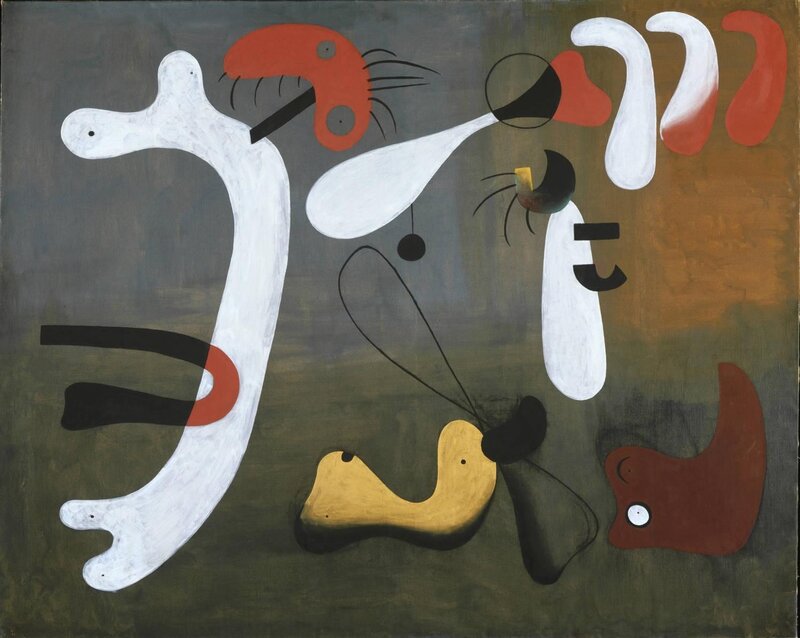 Abstract painting with organic shapes