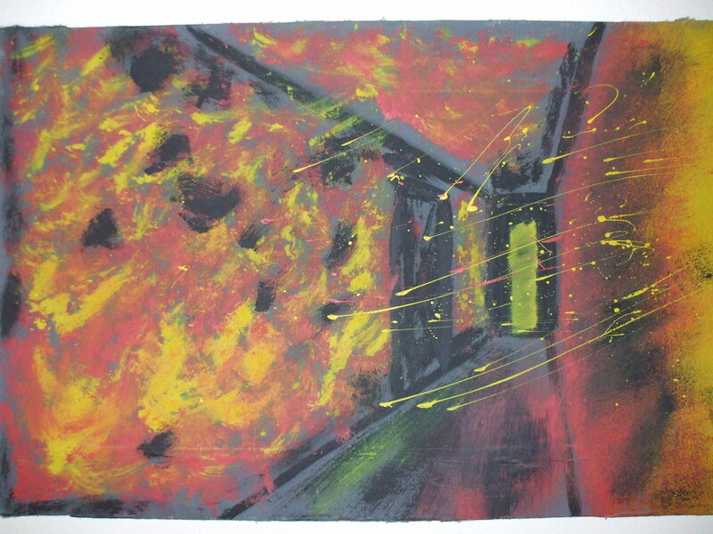 Abstract painting with vibrant colors