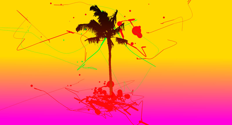abstract palm tree art