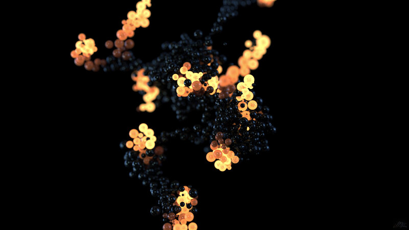 Abstract Particle Cluster — Black