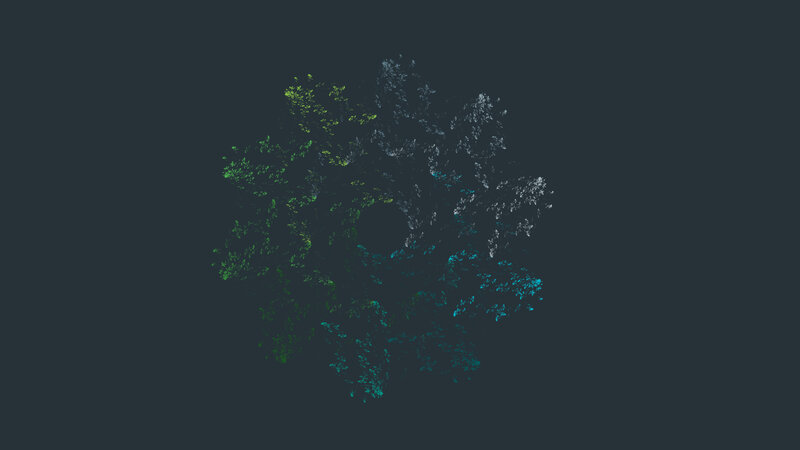 Abstract Particle Cluster — Green