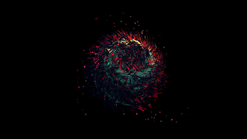 Abstract Particle Explosion — Black