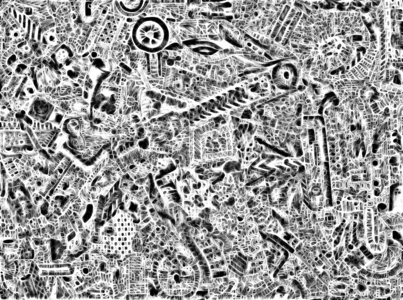 Abstract Pattern with Shapes — Black