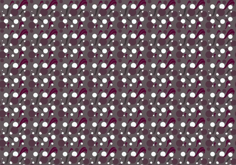 abstract pattern with swirls and dots