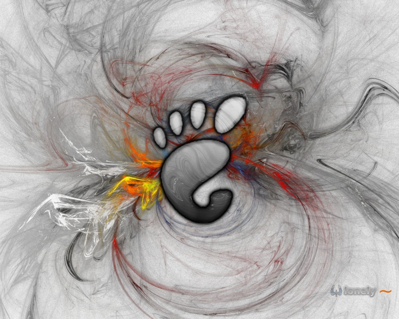 abstract paw print artwork