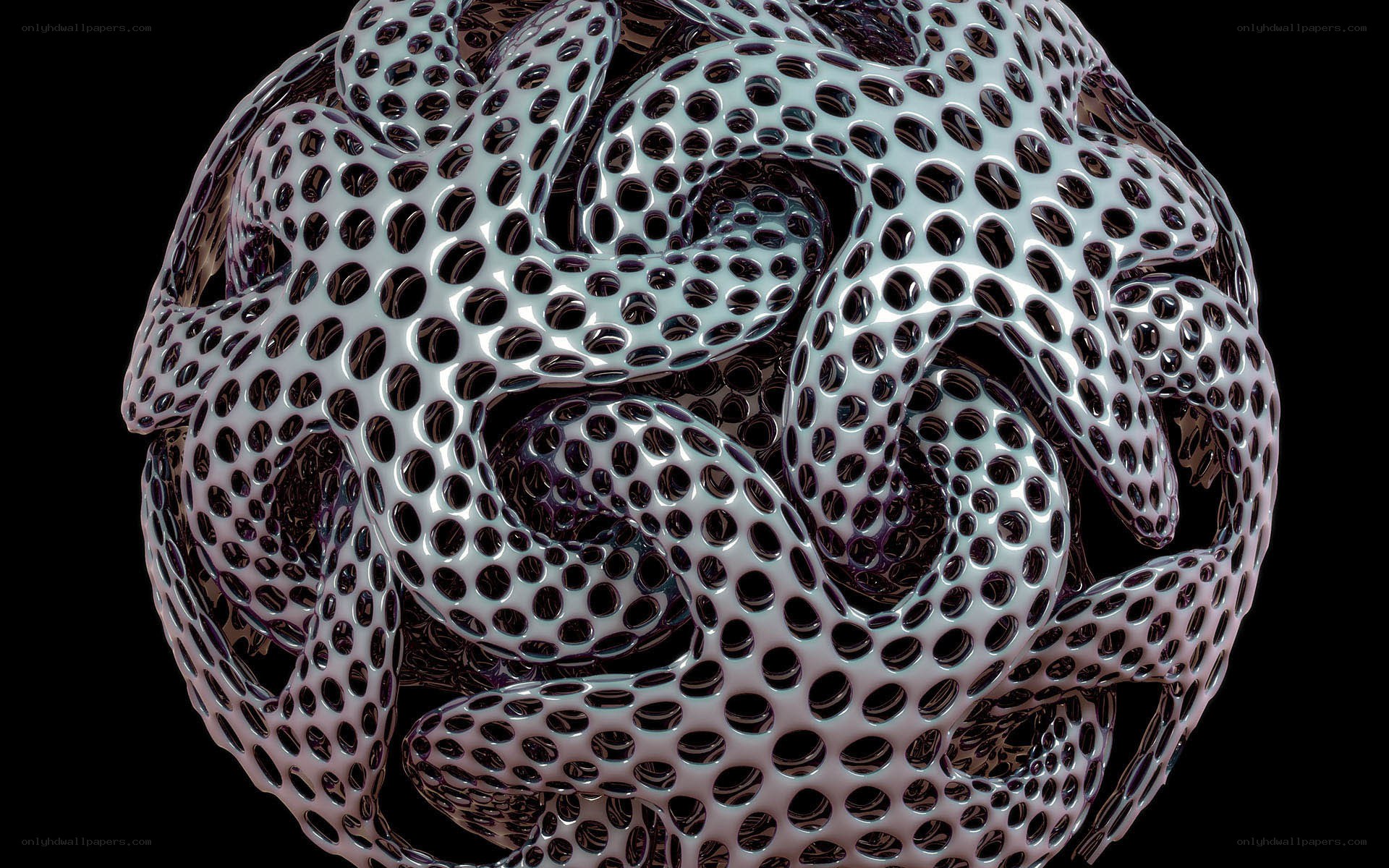 abstract perforated sphere sculpture