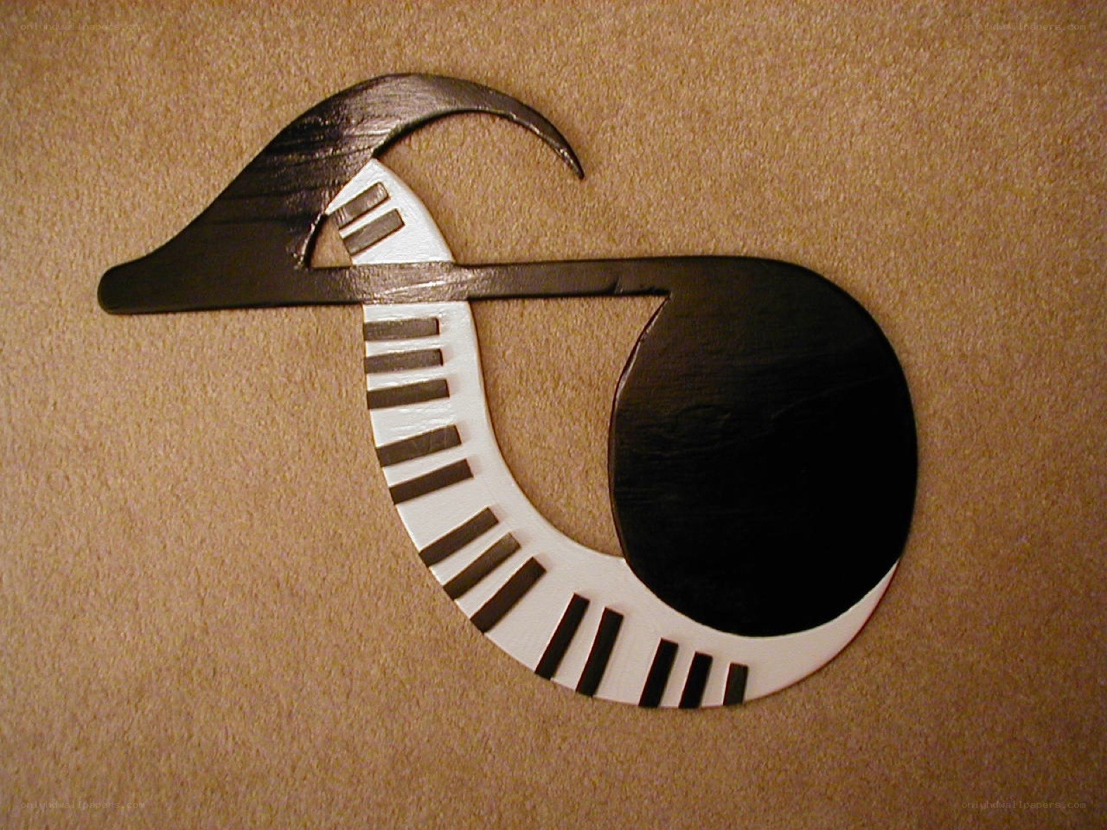 abstract piano key sculpture