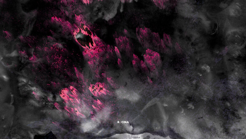 Abstract Pink and Black Pattern — Dramatic