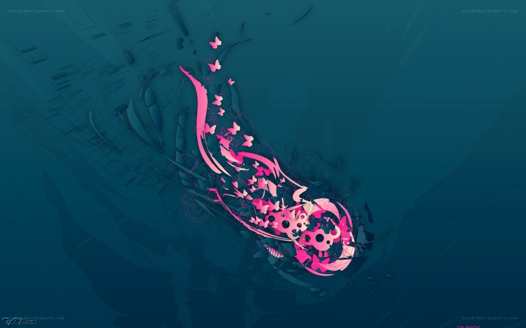 abstract pink and blue design