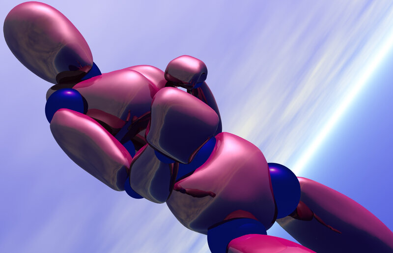 Abstract Pink and Blue Figure