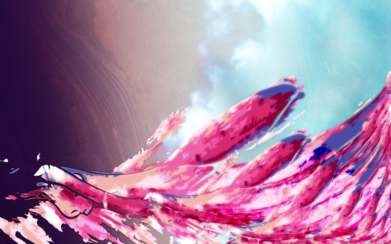 Abstract Pink and Blue Forms