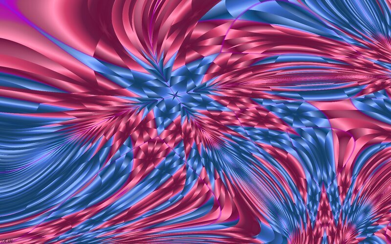 Abstract pink and blue fractal design