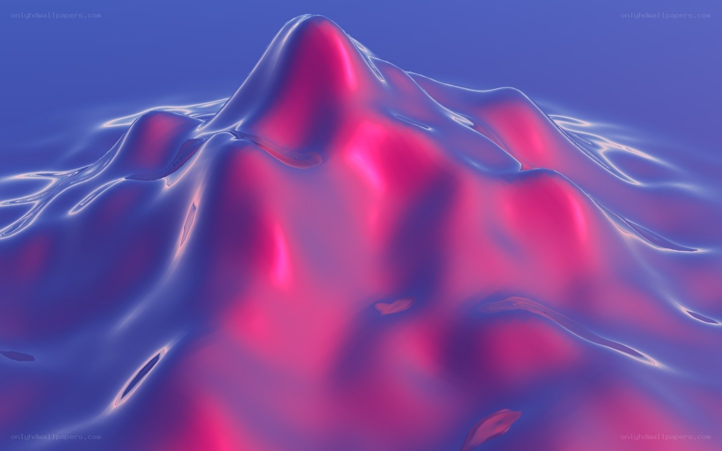 Abstract pink and blue landscape