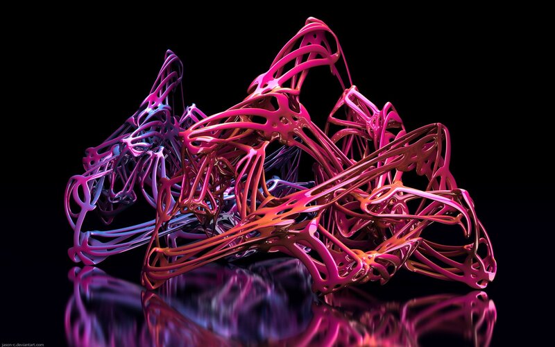 Abstract pink and purple sculpture