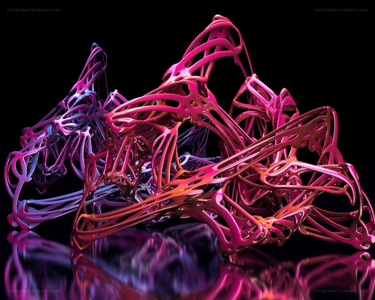 Abstract pink and purple sculpture