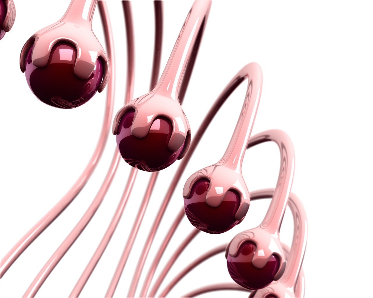 abstract pink and red spheres