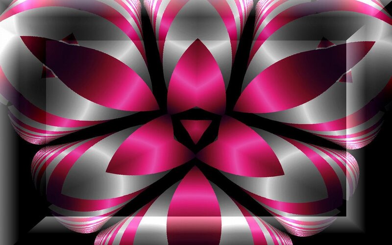 abstract pink and silver flower