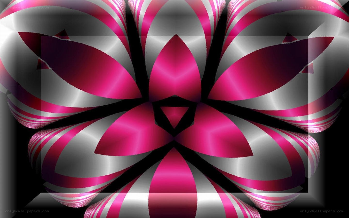 abstract pink and silver flower