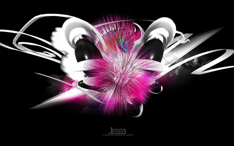 Abstract pink and white digital art