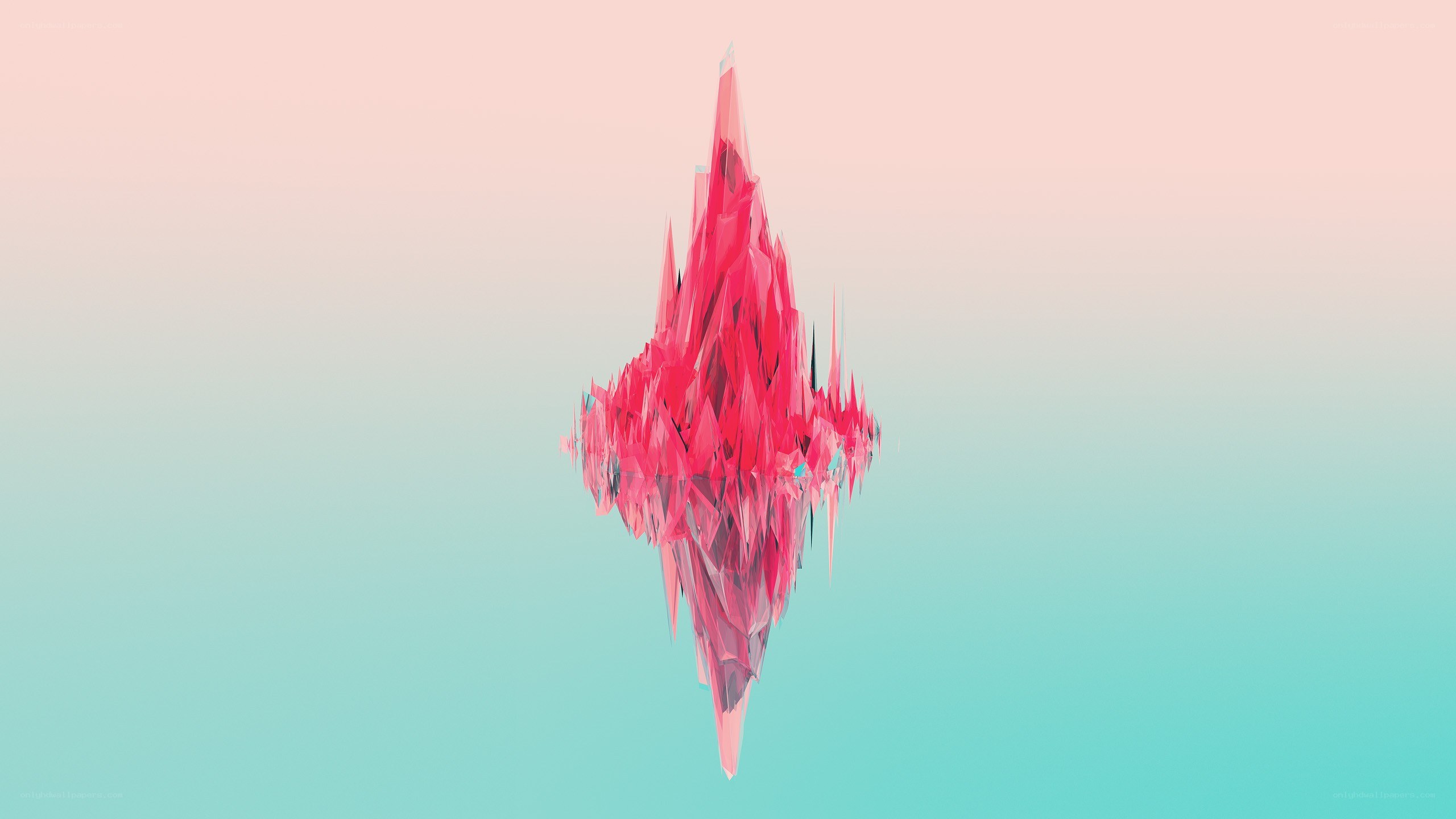abstract pink crystal formation
