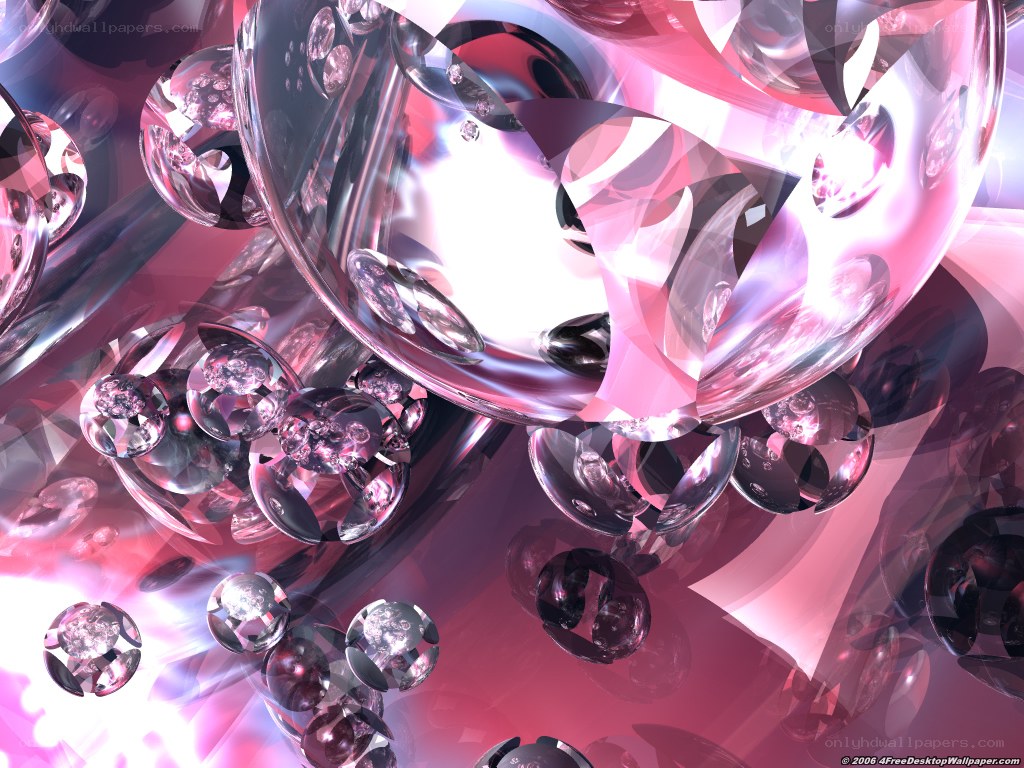 abstract pink crystal spheres