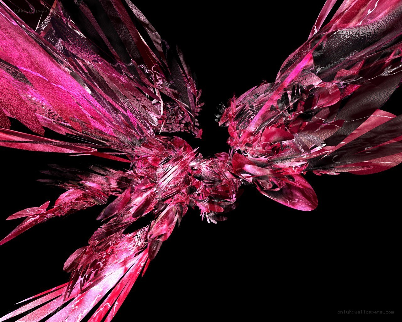 abstract pink crystalline wings