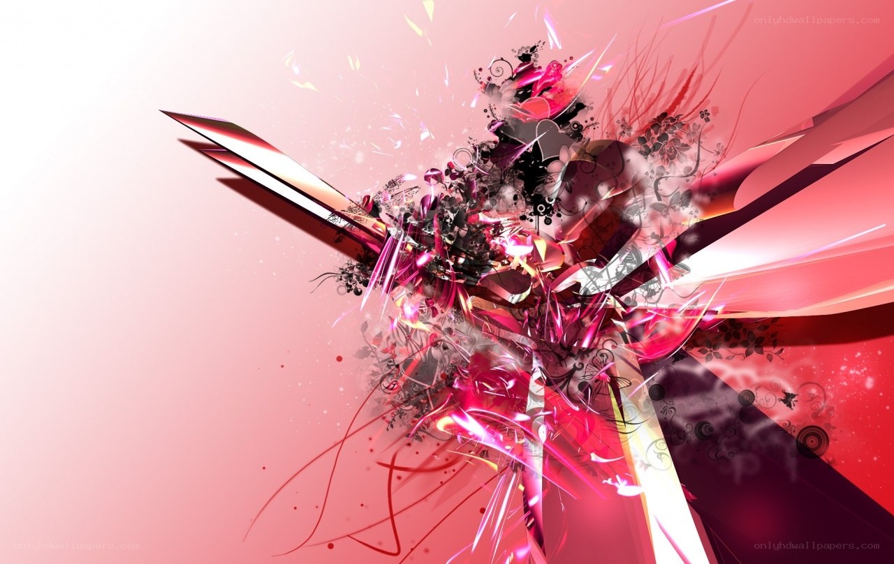 abstract pink explosion art