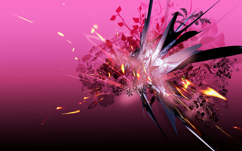 abstract pink floral explosion